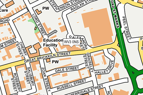 WV3 0NS map - OS OpenMap – Local (Ordnance Survey)