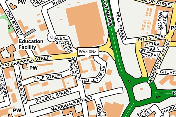 WV3 0NZ map - OS OpenMap – Local (Ordnance Survey)