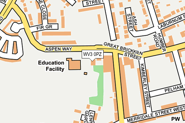 WV3 0PZ map - OS OpenMap – Local (Ordnance Survey)