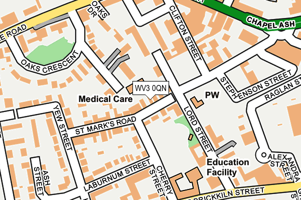 WV3 0QN map - OS OpenMap – Local (Ordnance Survey)
