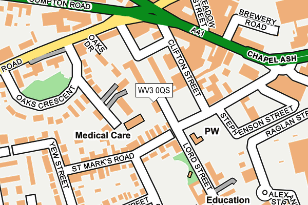 WV3 0QS map - OS OpenMap – Local (Ordnance Survey)