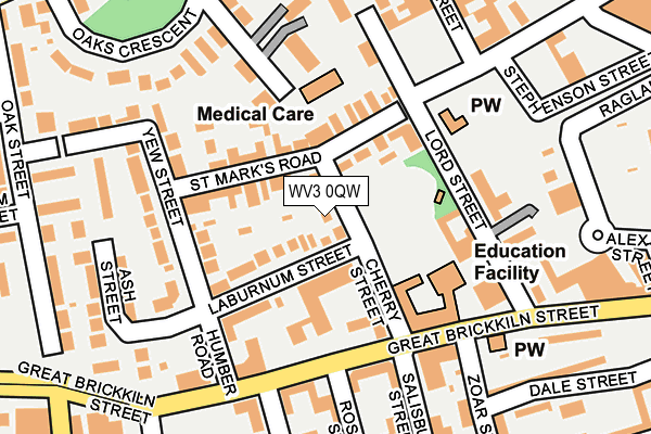 WV3 0QW map - OS OpenMap – Local (Ordnance Survey)