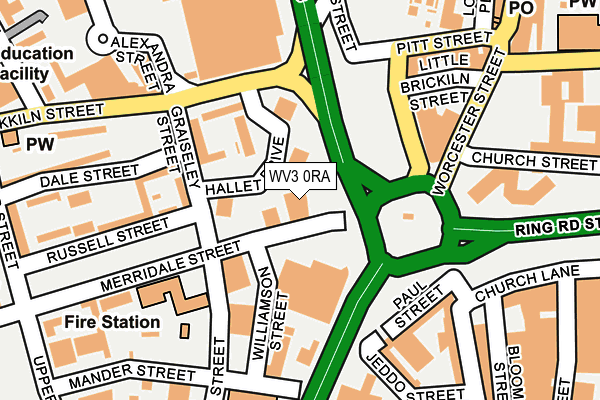 WV3 0RA map - OS OpenMap – Local (Ordnance Survey)