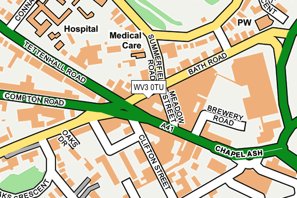 WV3 0TU map - OS OpenMap – Local (Ordnance Survey)