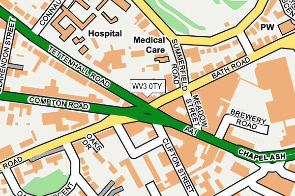 WV3 0TY map - OS OpenMap – Local (Ordnance Survey)
