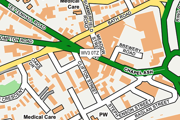 WV3 0TZ map - OS OpenMap – Local (Ordnance Survey)