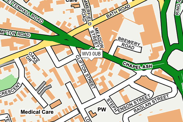 WV3 0UB map - OS OpenMap – Local (Ordnance Survey)
