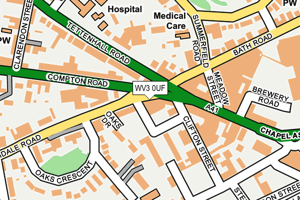 WV3 0UF map - OS OpenMap – Local (Ordnance Survey)