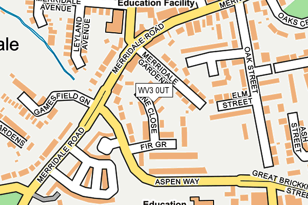 WV3 0UT map - OS OpenMap – Local (Ordnance Survey)
