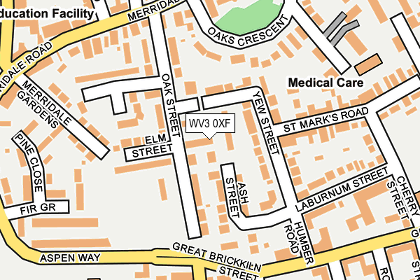 WV3 0XF map - OS OpenMap – Local (Ordnance Survey)