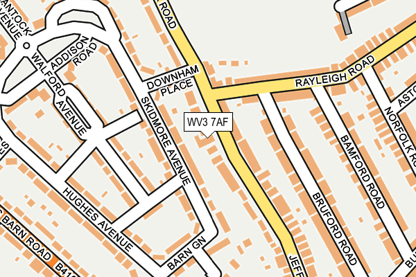 WV3 7AF map - OS OpenMap – Local (Ordnance Survey)