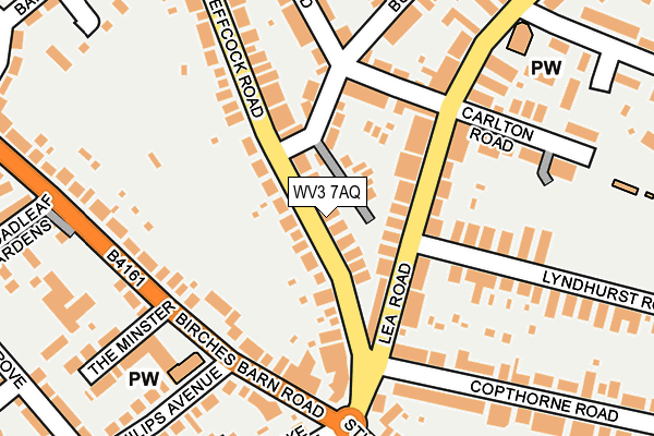 WV3 7AQ map - OS OpenMap – Local (Ordnance Survey)