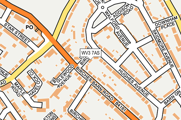 WV3 7AS map - OS OpenMap – Local (Ordnance Survey)