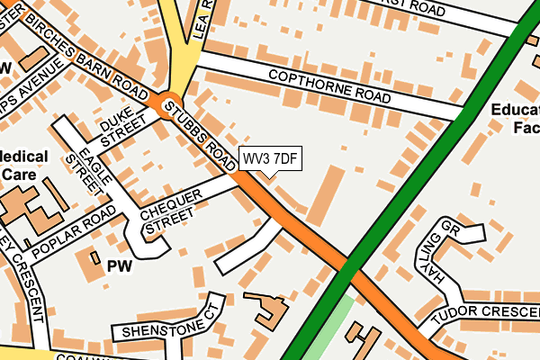 WV3 7DF map - OS OpenMap – Local (Ordnance Survey)