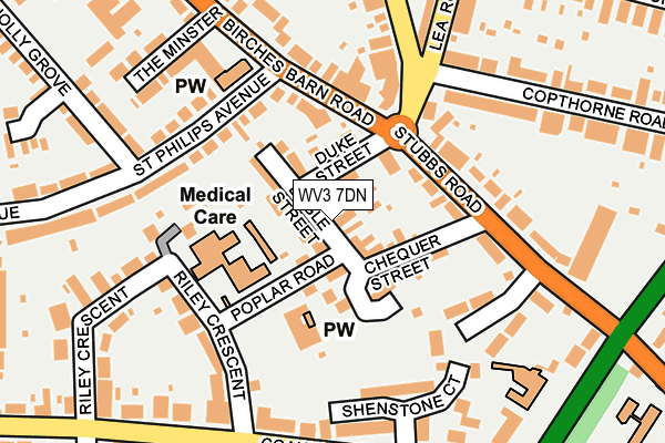 WV3 7DN map - OS OpenMap – Local (Ordnance Survey)