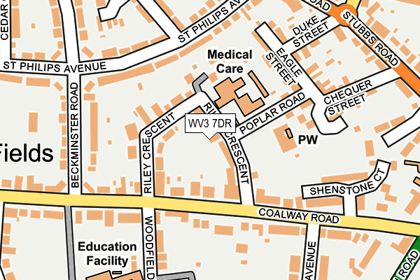 WV3 7DR map - OS OpenMap – Local (Ordnance Survey)