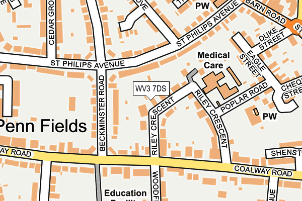WV3 7DS map - OS OpenMap – Local (Ordnance Survey)