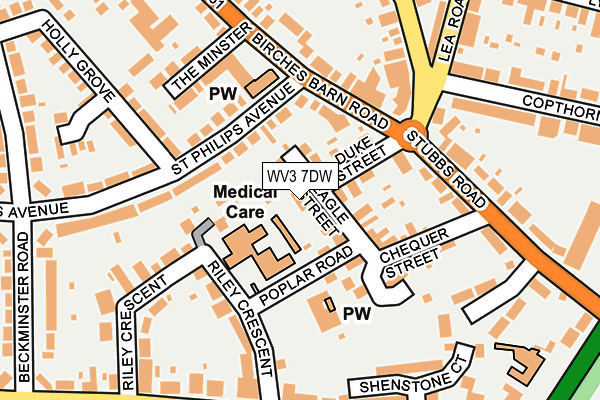 WV3 7DW map - OS OpenMap – Local (Ordnance Survey)