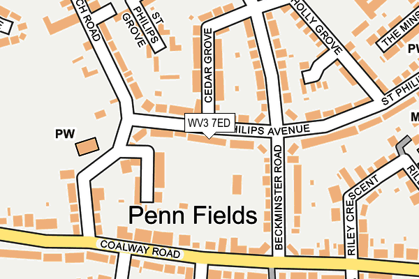 WV3 7ED map - OS OpenMap – Local (Ordnance Survey)
