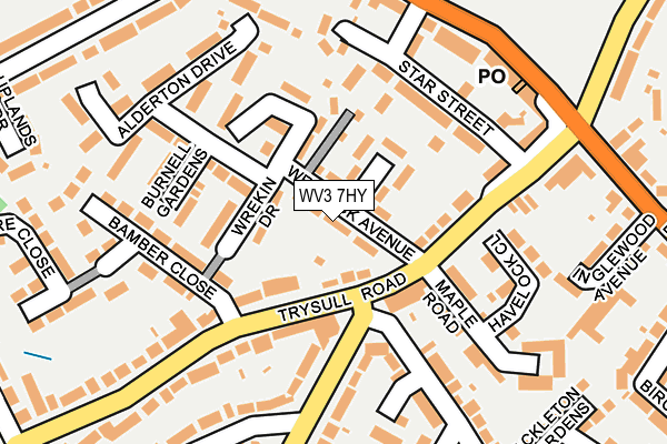 WV3 7HY map - OS OpenMap – Local (Ordnance Survey)