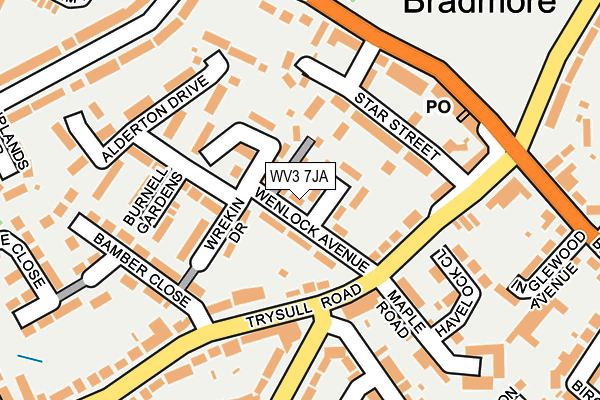 WV3 7JA map - OS OpenMap – Local (Ordnance Survey)
