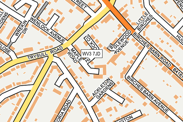 WV3 7JD map - OS OpenMap – Local (Ordnance Survey)