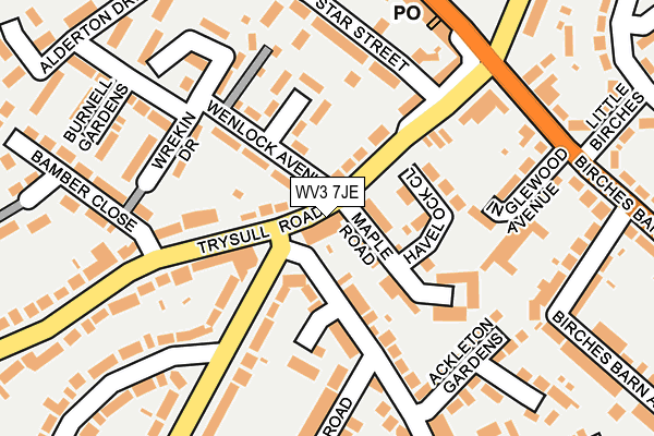 WV3 7JE map - OS OpenMap – Local (Ordnance Survey)