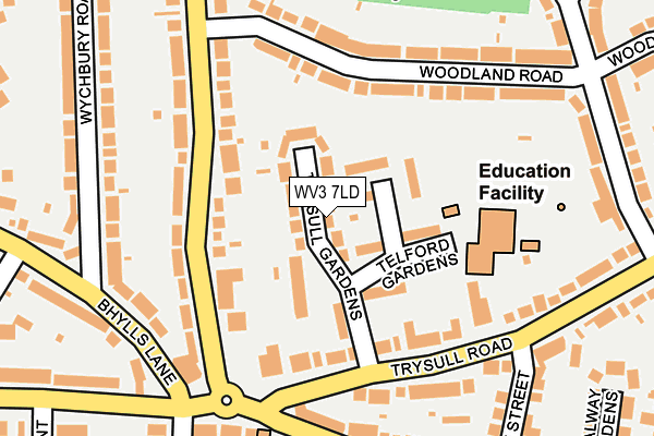 WV3 7LD map - OS OpenMap – Local (Ordnance Survey)