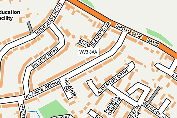 WV3 8AA map - OS OpenMap – Local (Ordnance Survey)