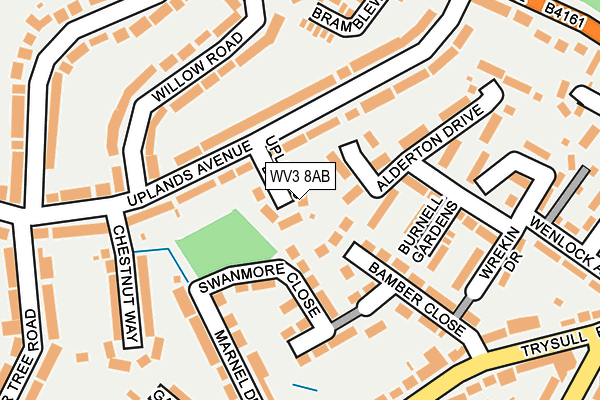 WV3 8AB map - OS OpenMap – Local (Ordnance Survey)