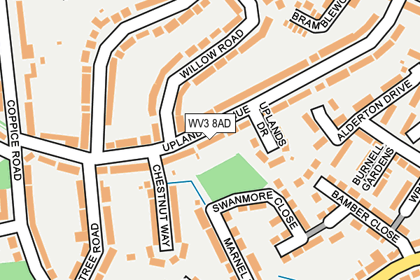 WV3 8AD map - OS OpenMap – Local (Ordnance Survey)