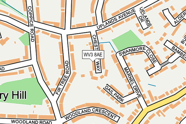WV3 8AE map - OS OpenMap – Local (Ordnance Survey)