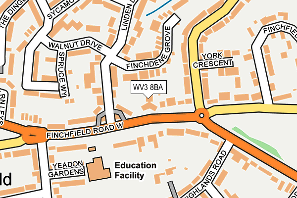 WV3 8BA map - OS OpenMap – Local (Ordnance Survey)