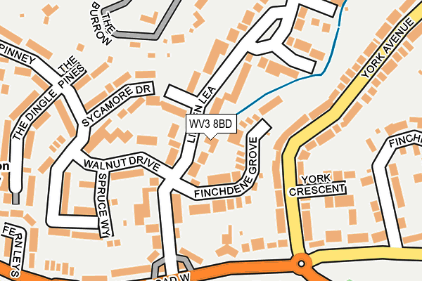 WV3 8BD map - OS OpenMap – Local (Ordnance Survey)