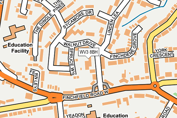 WV3 8BH map - OS OpenMap – Local (Ordnance Survey)