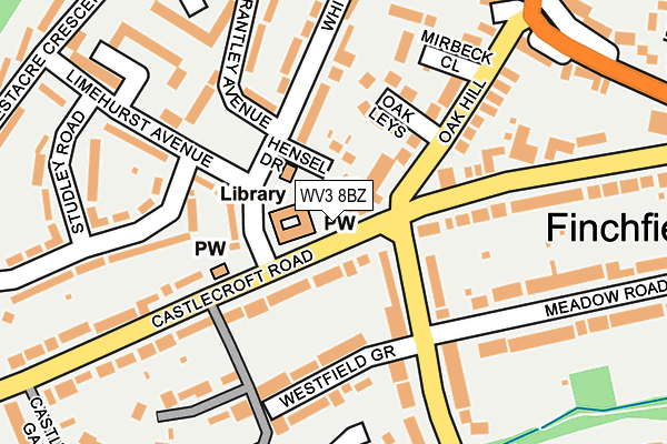 WV3 8BZ map - OS OpenMap – Local (Ordnance Survey)