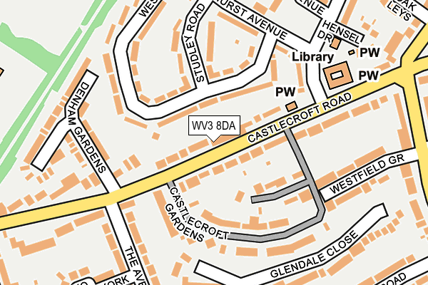 WV3 8DA map - OS OpenMap – Local (Ordnance Survey)