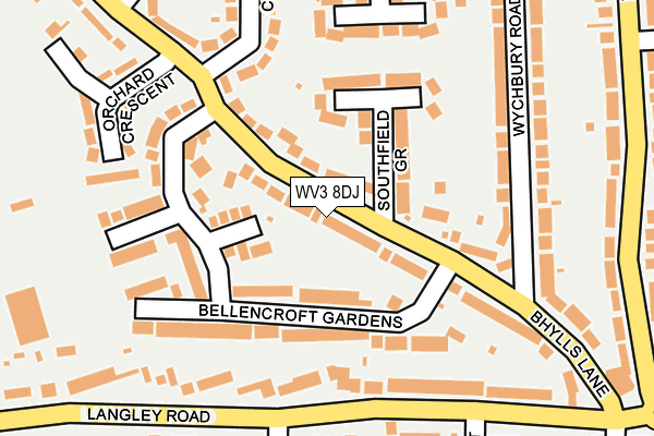 WV3 8DJ map - OS OpenMap – Local (Ordnance Survey)