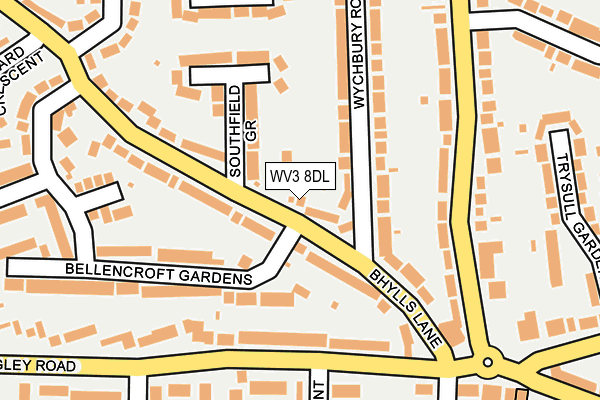 WV3 8DL map - OS OpenMap – Local (Ordnance Survey)