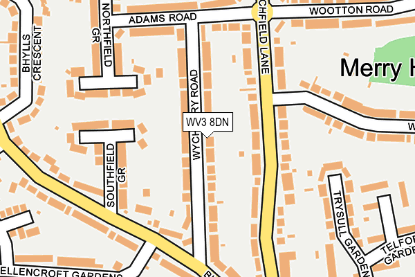 WV3 8DN map - OS OpenMap – Local (Ordnance Survey)