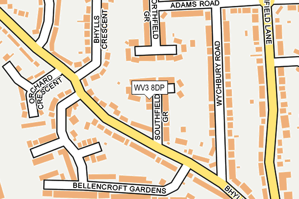 WV3 8DP map - OS OpenMap – Local (Ordnance Survey)