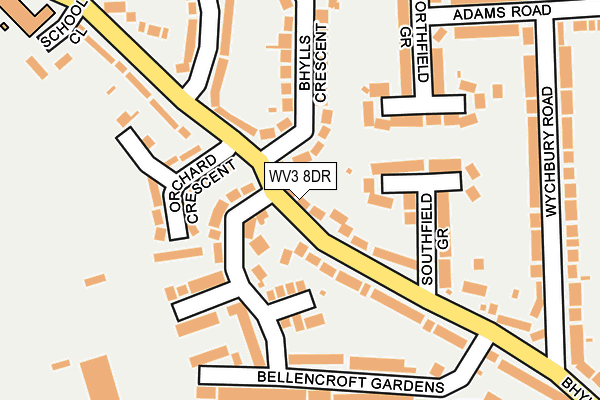 WV3 8DR map - OS OpenMap – Local (Ordnance Survey)