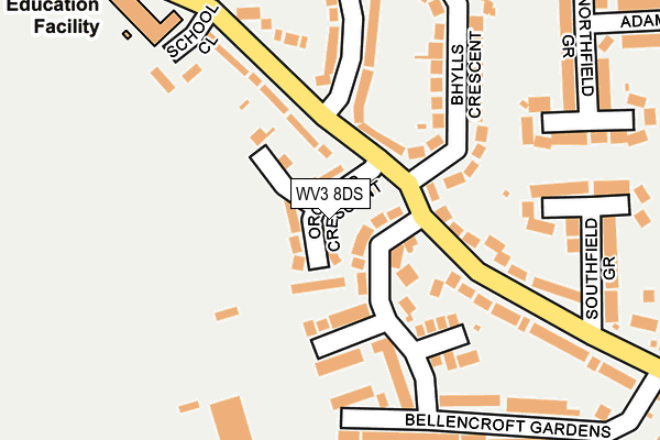 WV3 8DS map - OS OpenMap – Local (Ordnance Survey)