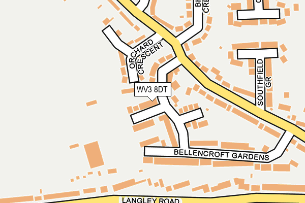 WV3 8DT map - OS OpenMap – Local (Ordnance Survey)