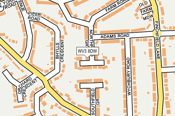 WV3 8DW map - OS OpenMap – Local (Ordnance Survey)