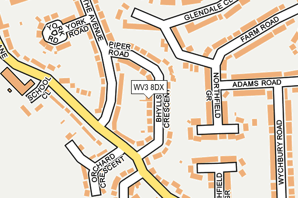WV3 8DX map - OS OpenMap – Local (Ordnance Survey)