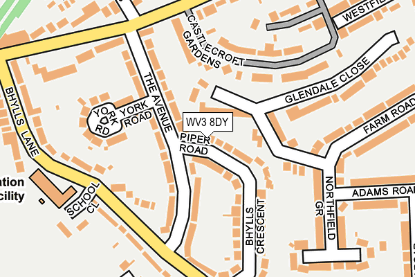 WV3 8DY map - OS OpenMap – Local (Ordnance Survey)