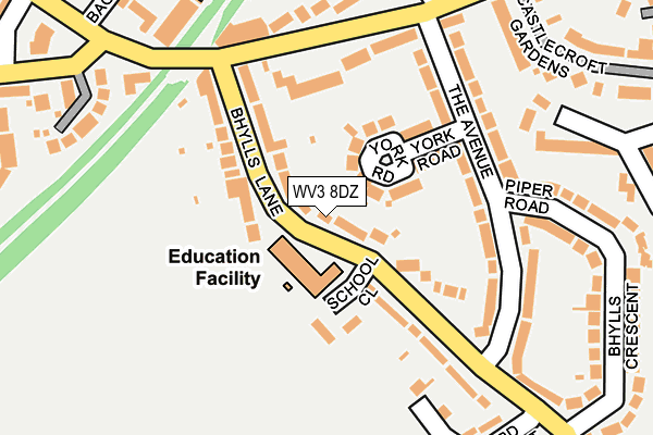WV3 8DZ map - OS OpenMap – Local (Ordnance Survey)