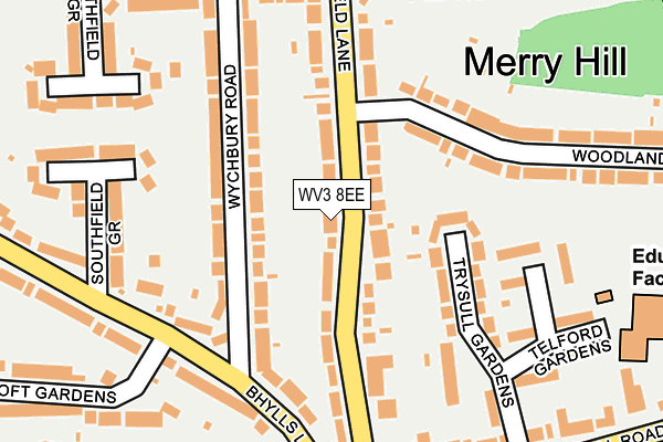 WV3 8EE map - OS OpenMap – Local (Ordnance Survey)