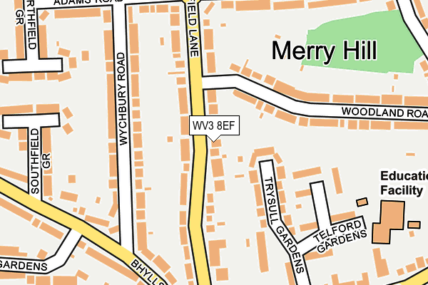 WV3 8EF map - OS OpenMap – Local (Ordnance Survey)